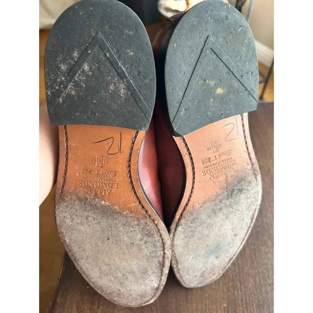 Allen Edmonds size 10.5 Grayson Tassel Loafers brown leather & tassels